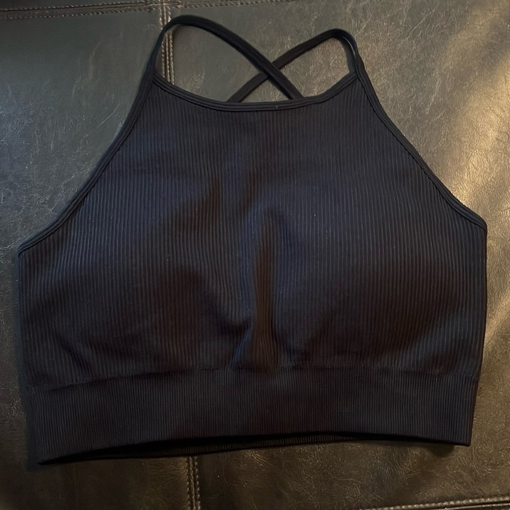 Paragon cross back tank crop bra top